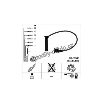 Zapalovací kabel Sada kabelů pro zapalování NGK RC-FD548 - FORD