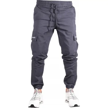 Pánské oblečení Pánské kalhoty JOGGERY kapsáče šedé ARATA vel. 29