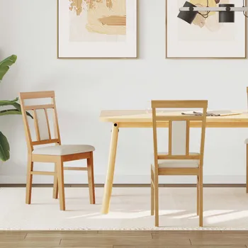 Jídelní židle 2 pcs Přirozená a světlá Masivní gumové dřevo