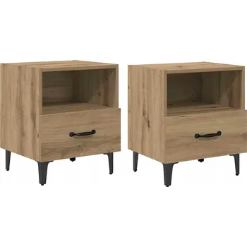 Noční stolek Noční Stolek se zásuvkou 2 ks dub artisan 40 x 35 x 47.5 cm