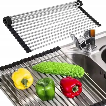 Odkapávač na nádobí SVINOVACÍ ODKAPÁVAČ NA DŘEZ PODLOŽKA NA NÁDOBÍ, ZELENINY A OVOCE