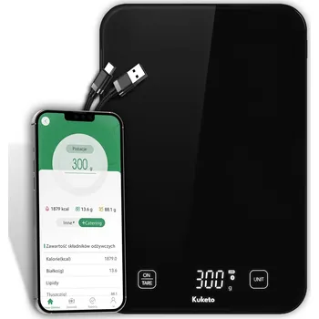 Kuchyňská váha Kuchyňská váha Kuketo Smart Bluetooth Kitchen Scale černá 15 kg