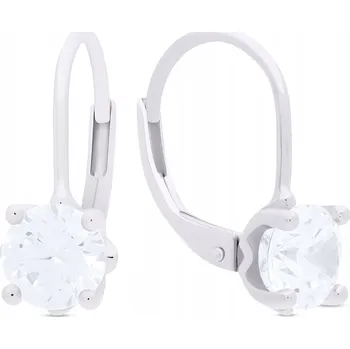 Náušnice Stříbrné Náušnice 925 Zirkony Jednotlivé Dámské Závěsné Decentní