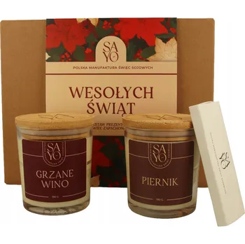 Svíčka Sójová vonná svíčka Perníček, Svařené víno Sayo 2 ks