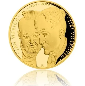 Česká mincovna 2015 - Zlatá dvouuncová mince Voskovec a Werich proof 62.2 g