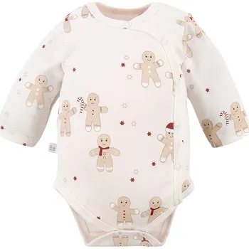 Kojenecký body Eevi Body rozepínací s dlouhým rukávem My First Christmas ecru - 56