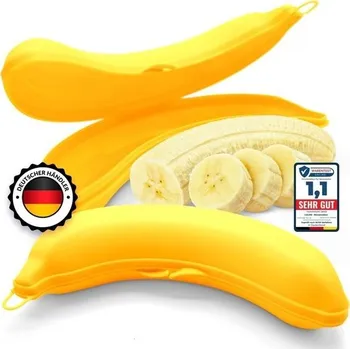Jídlonosič LALOB® Banánová krabička 2 ks – Vhodné do myčky – 100% bez BPA – Ochrana banánů na cesty – Odolná