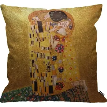 Prostěradlo HGOD DESIGNS Povlak na polštář Gustav Klimt a jeho polibek, bytová dekorace pro