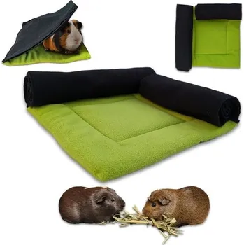 Flísový polštář NEO SOLVO se 2 rolovanými tunely pro morčata a králíky - 30 x 30 cm - Savý a