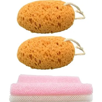 Péče o rty 4dílná sada sprchových houbiček, Sada koupelnových houbiček, Sprchové houbičky, Houba na tělo,