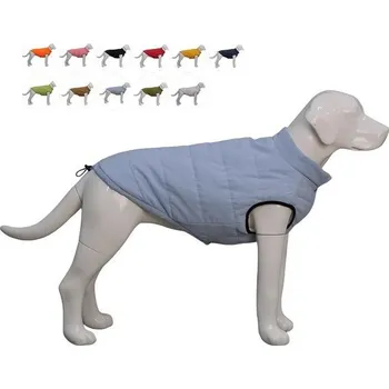 Kosmetika pro psa Lovelonglong Nepromokavá fleecová zimní vesta pro psy - psí kabát na knoflíky, šedomodrá XS