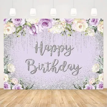 APROFICKÉ Narozeninové bannerové pozadí pro dívky, dámy, květinové fotografické pozadí,