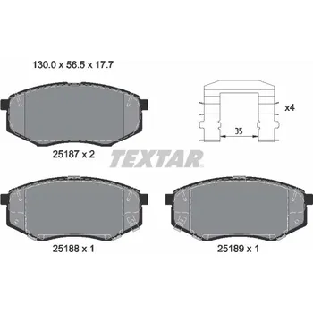 Brzdová destička Textar 2518704 Sada brzdových destiček, kotoučové brzdy