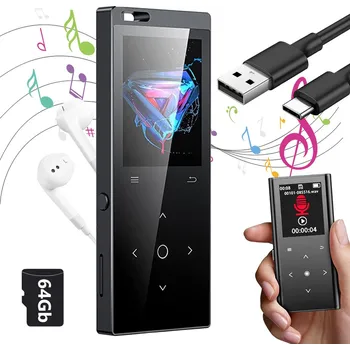 MP3 Přehrávač s 64GB Paměťovou Kartou, Bluetooth 5.0 a LCD Displejem + Sluchátka