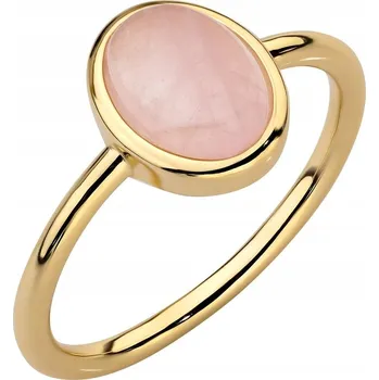 Prsten STŘÍBRNÝ PRSTÝNEK ryzost 925 s Růžovým Křemenem, velikost 17