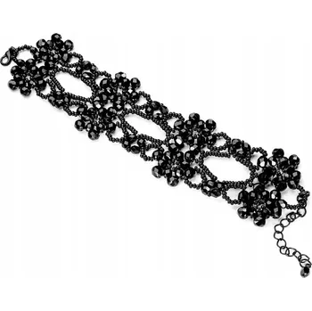 Náramek Náramek Jablonex černý křišťál květina 17 cm