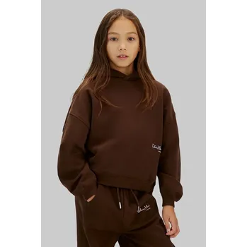 Chlapecká mikina Dětská bavlněná mikina Calvin Klein Jeans IG0IG03067.128.176.PPY2 hnědá 88X, vel. 128