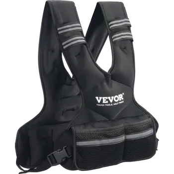 Zátěžové oblečení VEVOR Nastavitelná zátěžová vesta 9 kg černá
