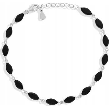 Náramek Stříbrný dámský náramek Černé Zirkony Diamantové ryzost 925