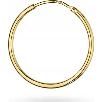 Náušnice ZLATÝ KLASICKÝ DÁMSKÝ NÁUŠNICE ryzost 585 KRUH KRUHOVÝ 25mm 14k