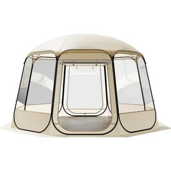 Stan Vevor Skládací bublinkový stan 3.36×3.45 m průhledný vodotěsný 10–12 osob