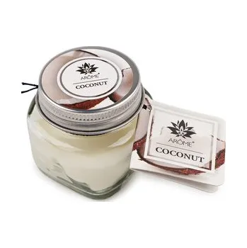 Svíčka Malá vonná svíčka ve skle s jmenovkou 28 g Fruit, Floral - 1 ks - 13 (Coconut) krémová nejsvět.