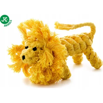 Hračka pro psa JK Animals Bavlněný Lev, žlutý, bavlněná hračka pro psy, 20 cm