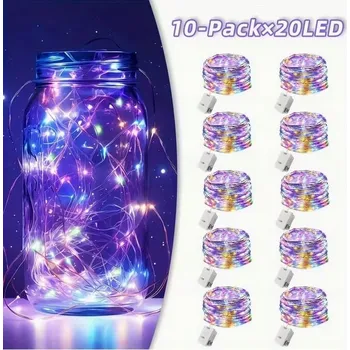 Vánoční dekorace LAMPIČKY LED DIODY 20 TEPLÁ BÍLÁ NA OZDOBNÉ BATERIE DEKO DRÁTEK