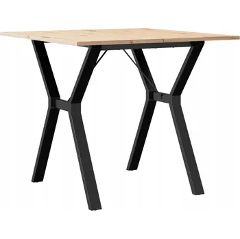 Jídelní stůl s Y rámem 90 x 90 x 75 cm borové dřevo a ocel
