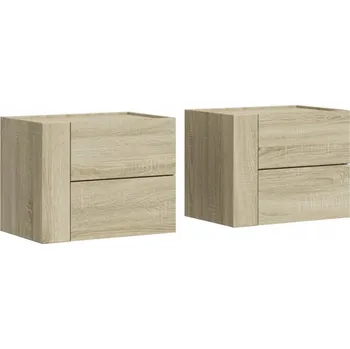 Noční stolek VidaXL Závěsné noční stolky, 2 ks, dub sonoma, 45x30x35 cm