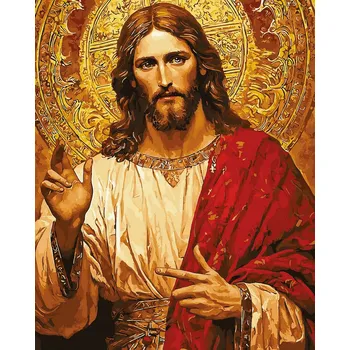 MALOVÁNÍ PODLE ČÍSEL Ježíš – Obraz k Vymalování Podle Čísel s Rámem 40x50 cm