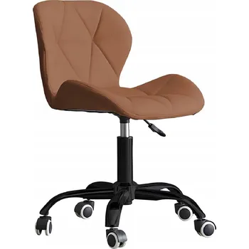 OTOČNÁ ŽIDLE do kanceláře KANCELÁŘSKÁ ŽIDLE světle hnědá na kolečkách EKO KŮŽE