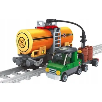 ostatní stavebnice STAVEBNICE CISTERNOVÝ VLAK SADA S KOLEJEMI MODEL ŽELEZNIČNÍ DÁREK