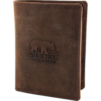 Peněženka Luxusní pánská kožená peněženka na výšku hnědá premium Guru Wild GT28