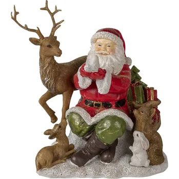 Vánoční dekorace Dekorativní soška Santy se zvířaty