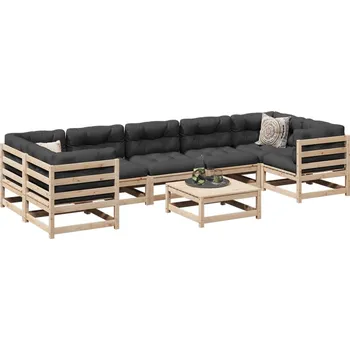 8dílná zahradní sedací souprava masivní borovice Hnědá3299331