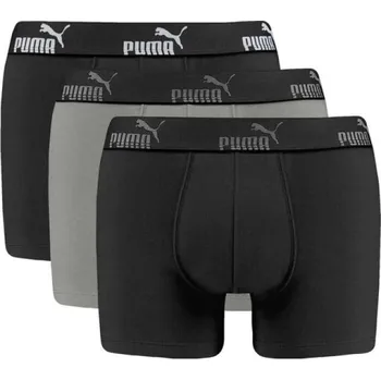 Pánské boxerky Puma 3-Pack černá šedá pohodlná bavlna M