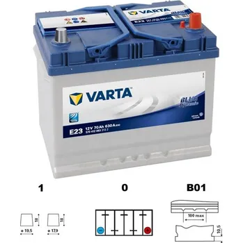 Autobaterie Varta 570412 Baterie BLUE dynamic Asia - 70Ah