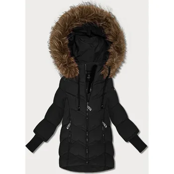 Dámská bunda Černá dámská zimní bunda s úpletovými stahovacími lemy Goodlookin (KK60613) odstíny černé XXL (44)