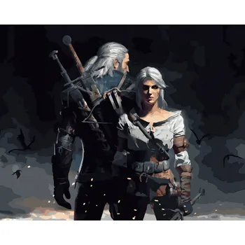 MALOVÁNÍ PODLE ČÍSEL Zaklínač Obrazy k Malování S RÁMEM 40x50 cm Oh Art