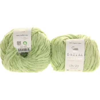 Příze Gazzal Sweet Baby organic cotton 2606 pastelově zelená