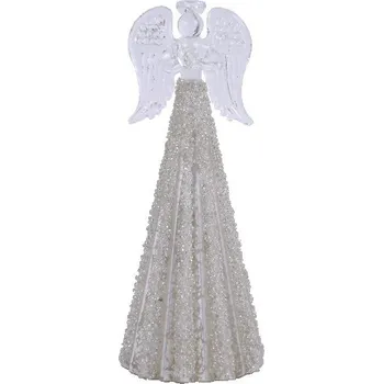 Bytová dekorace Anděl skleněný, FOUKANÉ SKLO, LED svícení, 7,5 x 18,5 x 7,5 cm|Ego Dekor