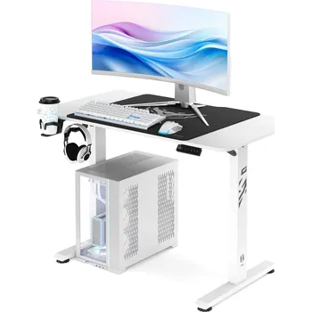 Nábytek PEGAS Herní stůl 110 cm s nastavitelnou výškou Diablo X-Tensio 1100 bílý