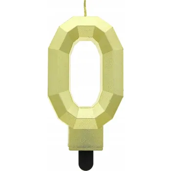 Svíčka GoDan Dortová svíčka číslice Zlatý diamant číslo: 0