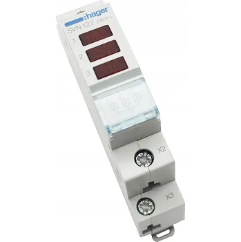 Jistič Hager Modulární 3-fázová kontrolka červená 230-400V AC SVN127