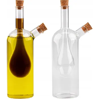 Nádoba na olej a ocet Kulatá skleněná láhev na ocet, olej, dvojitá, 220 ml, nádoba na olivový olej