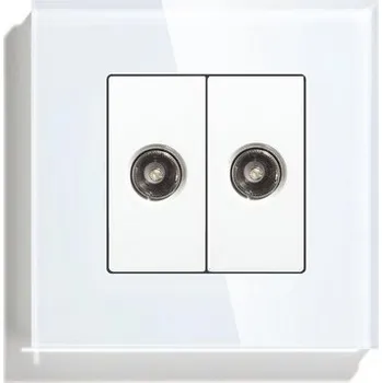 Elektrická zásuvka ZÁSUVKA INTERNETOVÁ RJ45 CAT6 + ANTÉNNÍ SKLENĚNÁ LAN