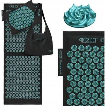 Masáž Akupresurní podložka 4FIZJO černo-modrá s polštářem 110x42 cm