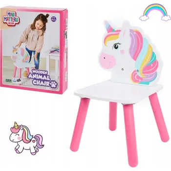 Dětský zahradní nábytek Dřevěná židlička pro děti Mini Matters od 2 do 5 let - Jednorožec