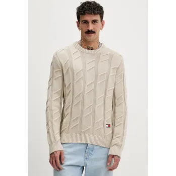 Pánský svetr Bavlněný svetr Tommy Jeans DM0DM22355 béžová 08X, vel. M